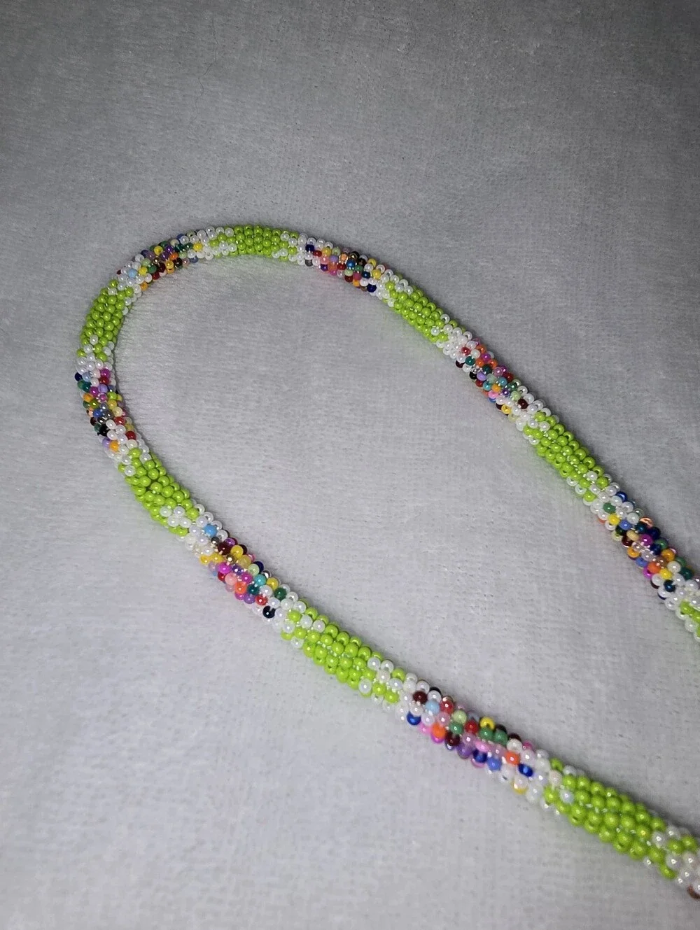 Handmade Beaded Wristlet Green/Colorful